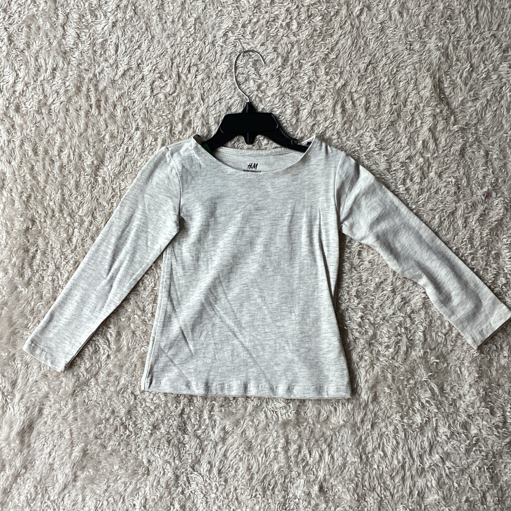 H&M Kids Light Gray Long Sleeve Tee